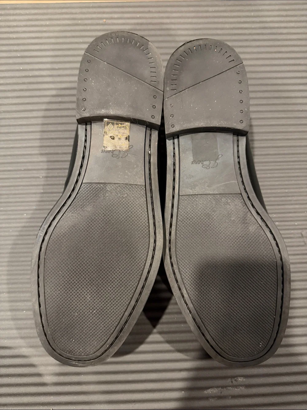 J. Crew Men’s Black Leather Loafers with Tan Leather Insole
